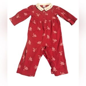 Gymboree VTG 18-24 mo Red and White Floral Baby Romper GUC